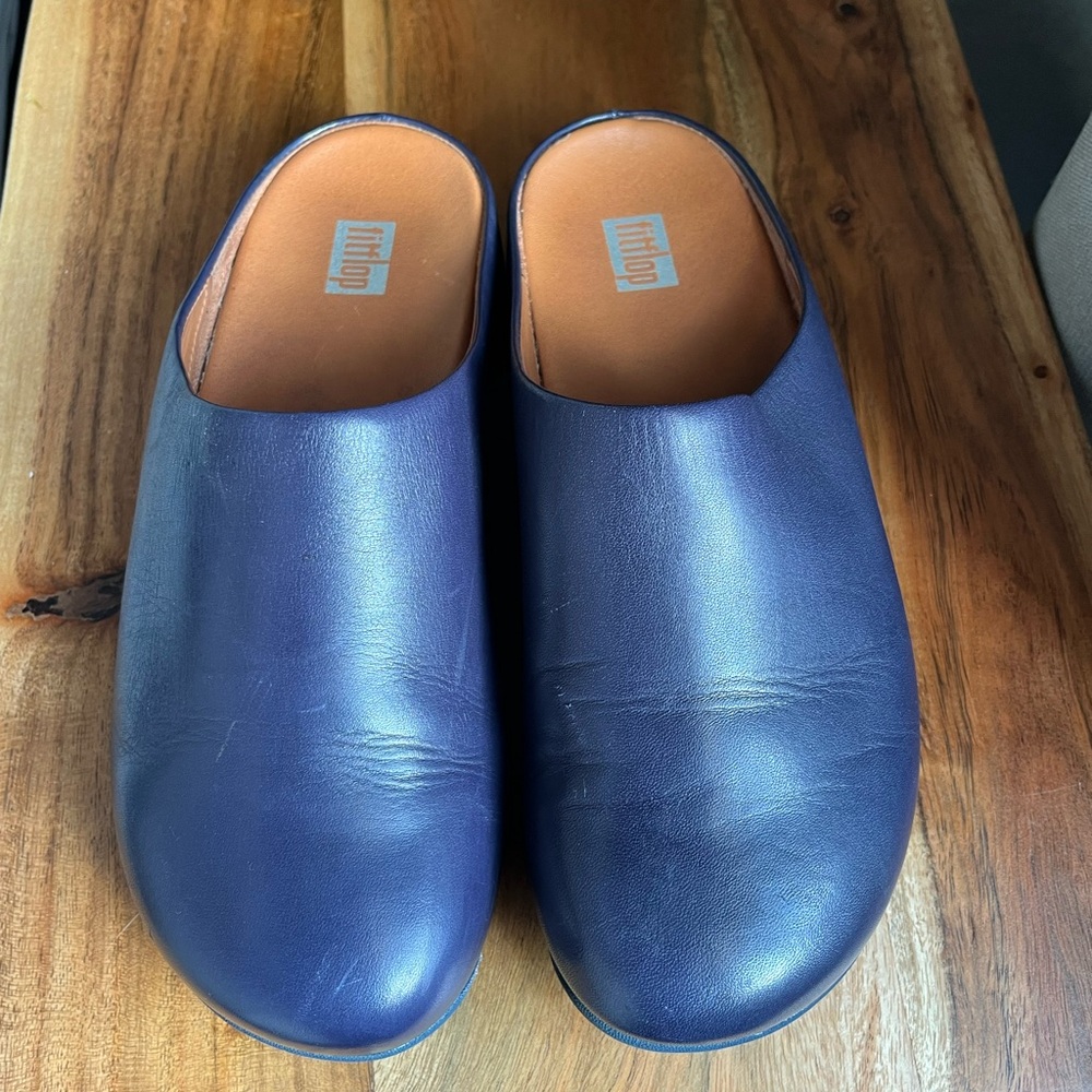 Fit flop size 37 navy bluish purple open back shoes